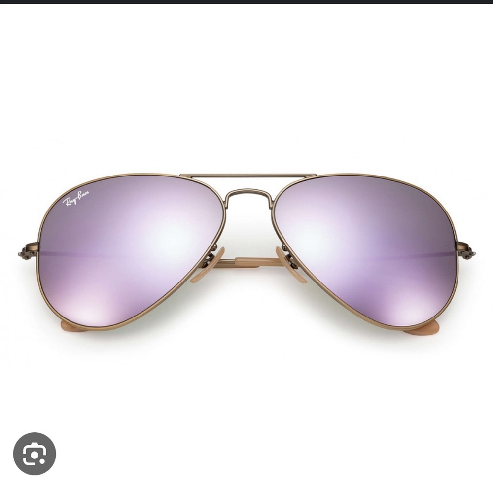 Ray Ban Gunmetal and Violet Reflective Aviator Sunglass